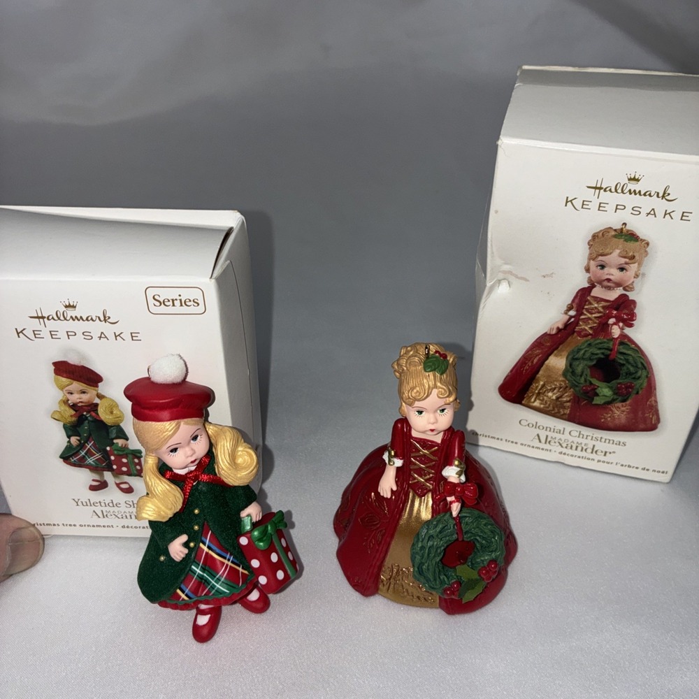 Hallmark Madame Alexander Christmas Ornaments 2011 QX8827 2012 QX8304 Set of 2